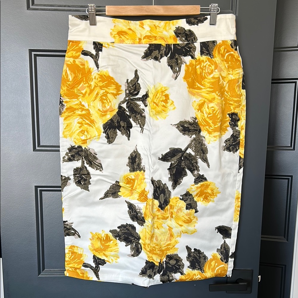 Pinup Couture Yellow Roses Pencil Skirt